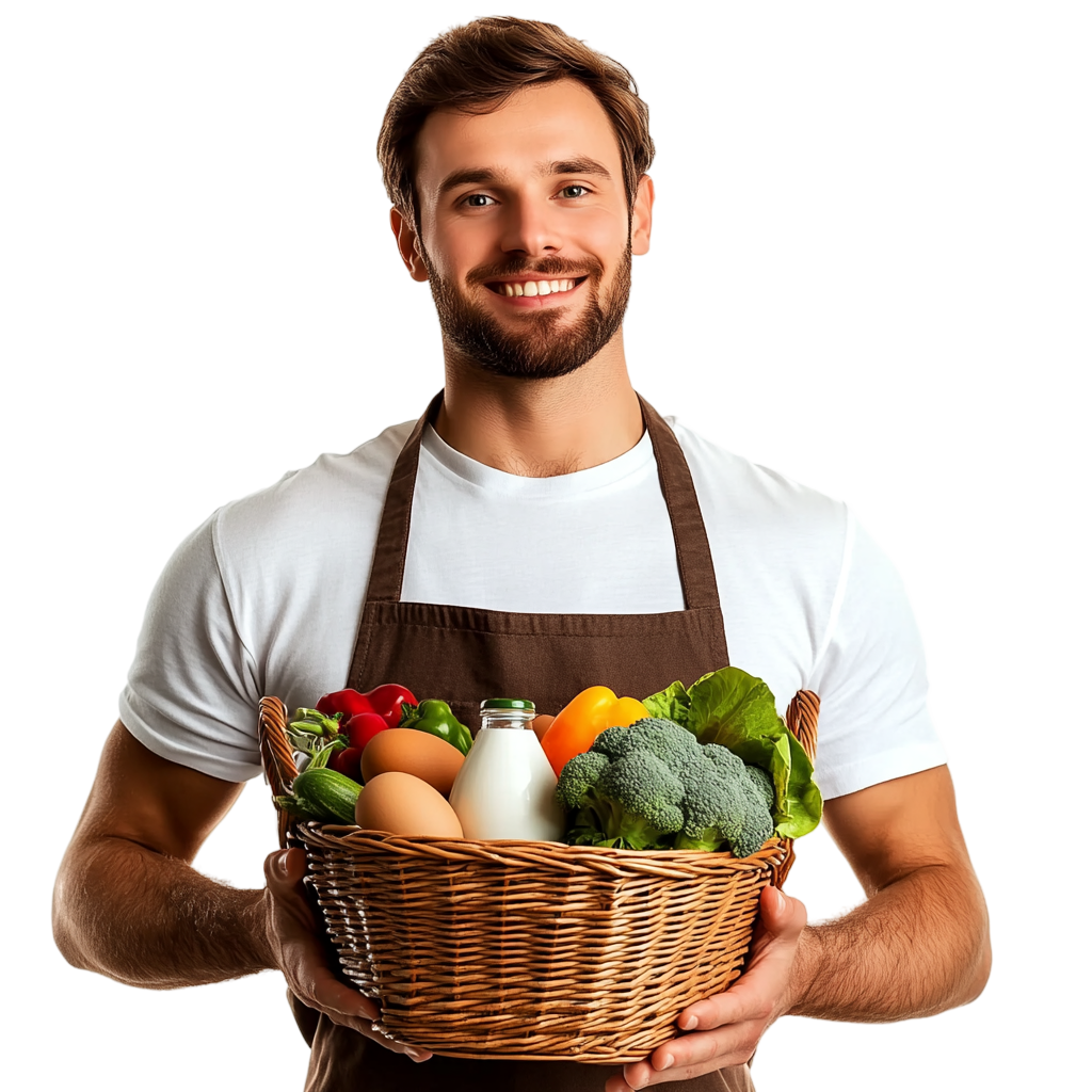 Man with vegetables