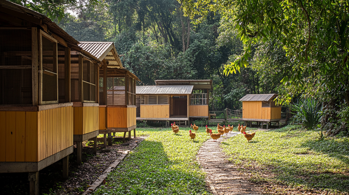 Chickens walking